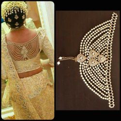 Womens Gold Plated Bridal Back Necklace