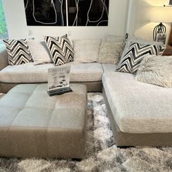 Two Piece Sofa And Ottoman 
