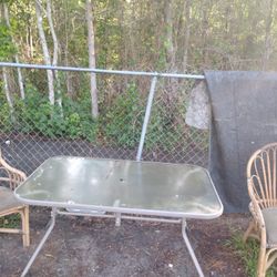 Coastal Rattan Chairs And Table