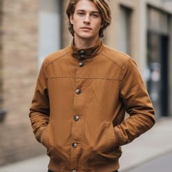 Old Navy Cambridge Bomber Jacket, 100% Cotton, Men's Small EUC