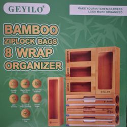 Bamboo Ziplock Bags 8 Shelf Organizer 
