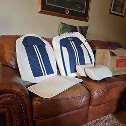USAseat Cover  Navy blue and cream
