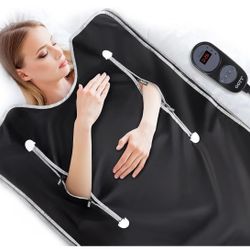 Infrared Sauna Blanket Max 176℉ - 20-60 Minutes Timer - 6 ft x 2.65 ft (Black)