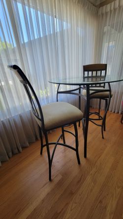 High top table with bar stools
