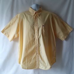 Tommy Hilfiger men's yellow short-sleeve button-down shirt size XL 