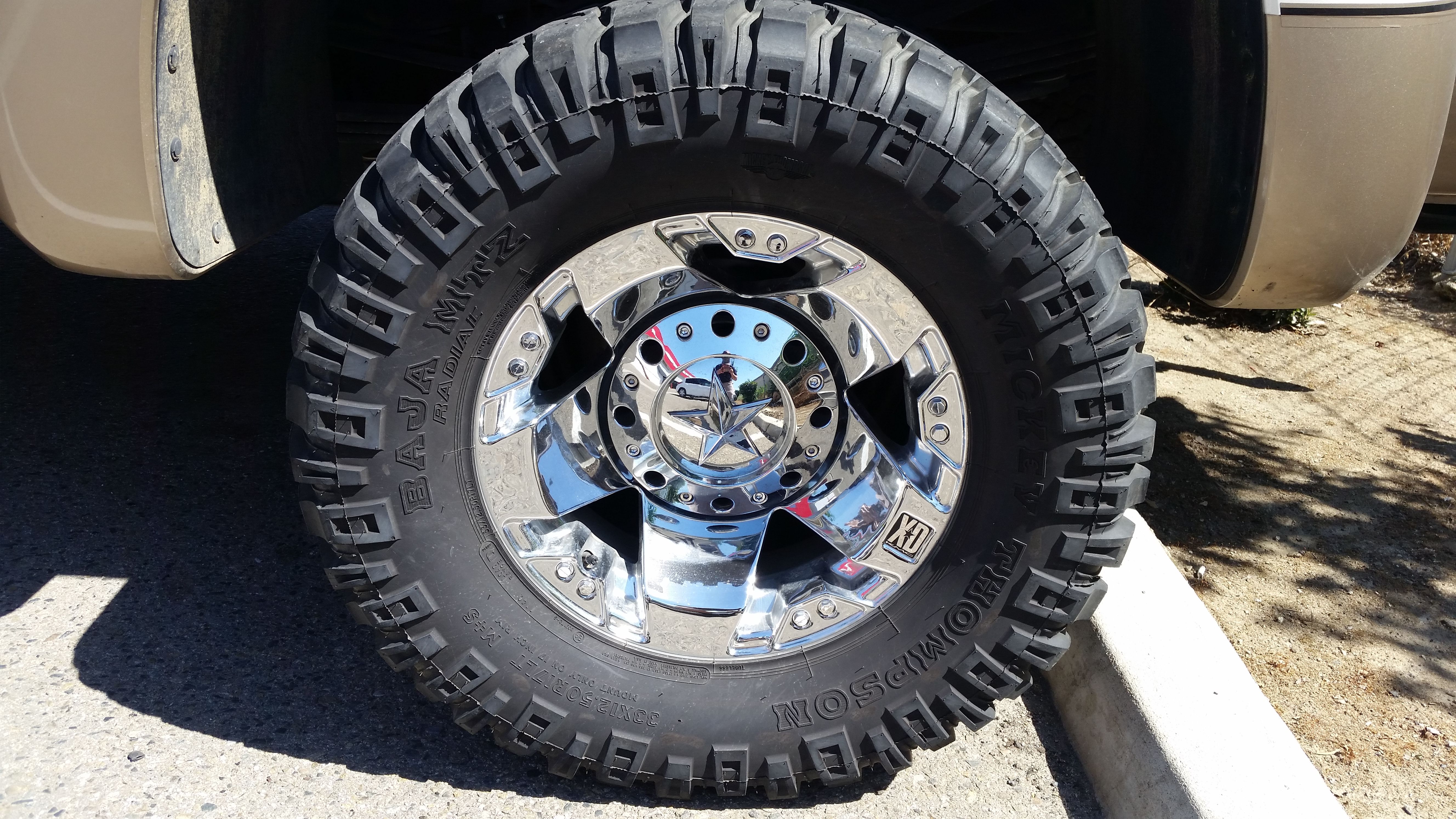 8x170 dually wheels 33x12.50r17 mickey thompson MT (6 tires )