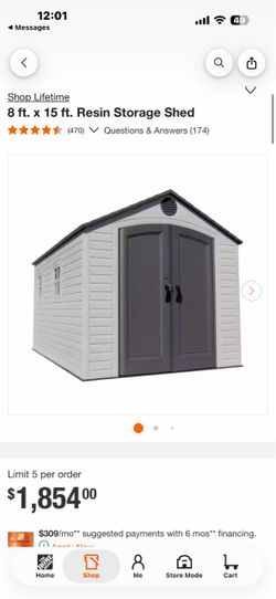 Shop Lifetime 8 ft. × 15 ft. Resin Storage Shed