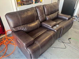 Real leather theater couches