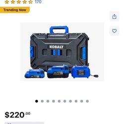 Brand New / Sealed - Two 24V Kobalt 2.0 & 4.0 Ah Lithium-Ion Battery - Charger & Casestack Case