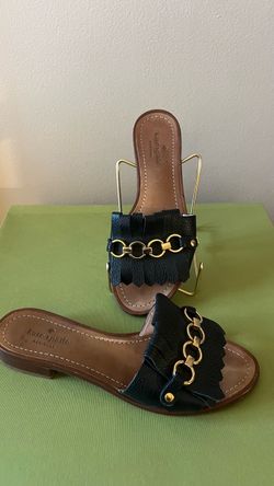 Size 8M Kate Spade “Brie” Black Leather Sandals