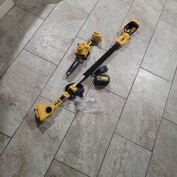 Pole Saw And Mini Chainsaw Cutting Branches 