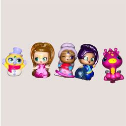 shimmer & shine teenie genie set  - Tala monkey snowman  - Leah  - Mahsa  - Zeta  - pink girreo hatchimal