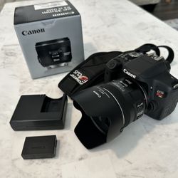 Canon camera Combo t6i camera with 35mm lense