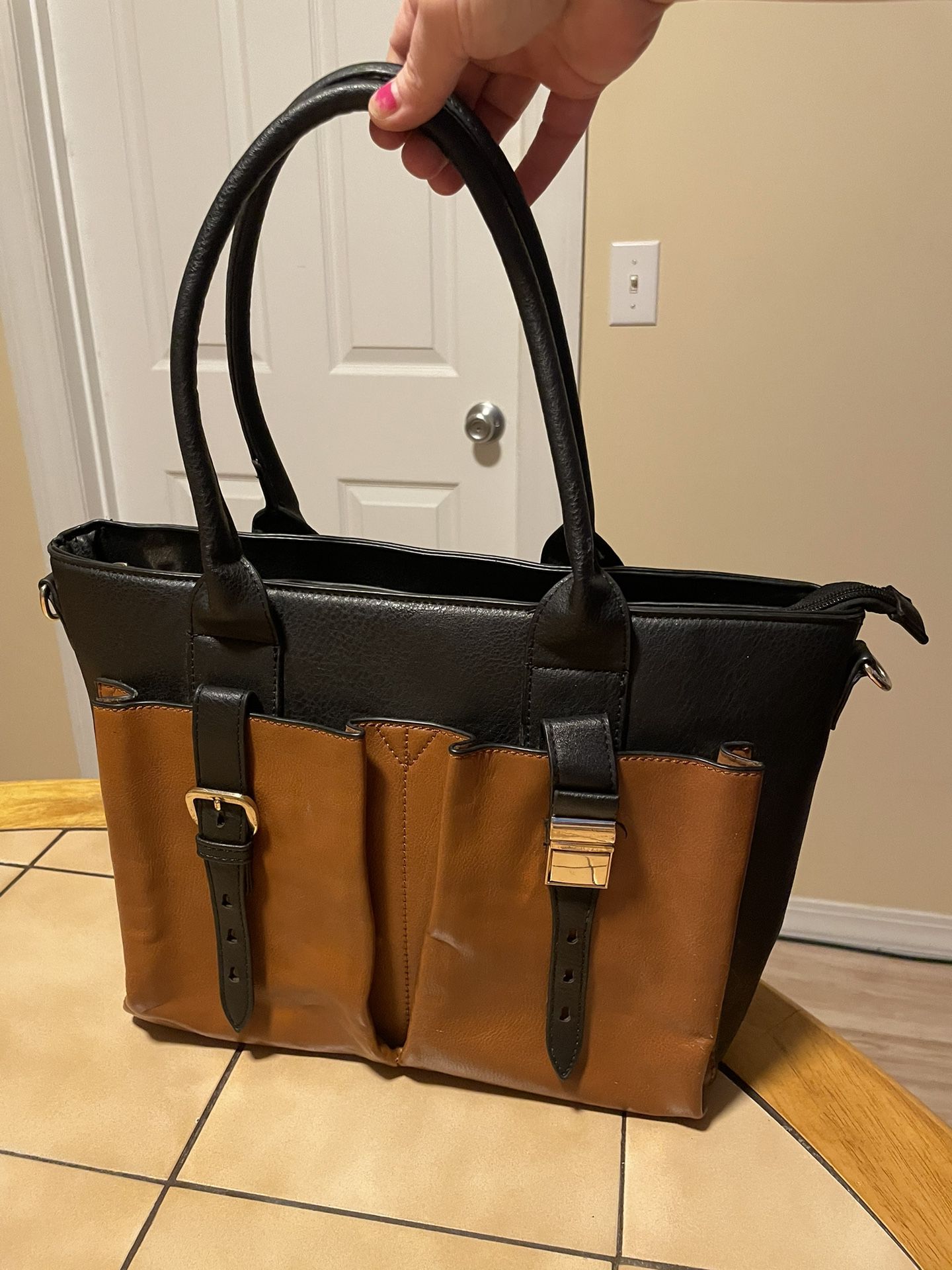 Black & Brown Leather Purse (large)