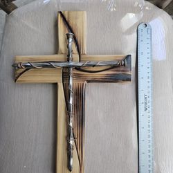 Large Wooden Cross With Nails