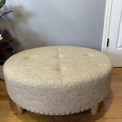 Baxton Studio Beige Round Ottoman - Like New!