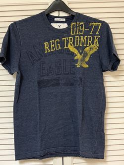 American Eagle Mens Blue AE Logo Vintage Fit Short Sleeve T-Shirt - Small - VGUC