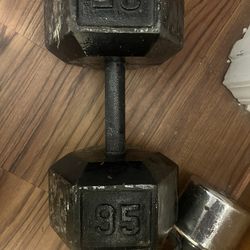 2.    95 pounds.  dumbells