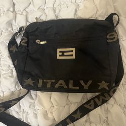 Versace Parfums Italy Nylon Crossbody Bag