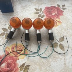 4 Luces Universales Para Motocicleta Luces Traceras Delanteras Cromadas  Compartible  Harley Honda Suzuki Yamaha Kawasaki 