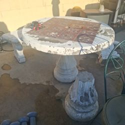 Concrete Patio Table And Concrete Seating