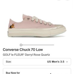 Converse Chuck 70 Low GOLF le FLEUR* Darryl Rose Quartz