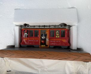 Ultra RARE Disney Parks Hollywood Red Car Trolley Mickey Figurine Costa Alavezos