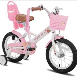 JOYSTAR Little Daisy Kids Bike for Girls Boys Ages 2-7 Years, 12 14 16 Inch Girls Bikes with Doll Bike Seat & Streamers, Boys Bike with Flag & Number 