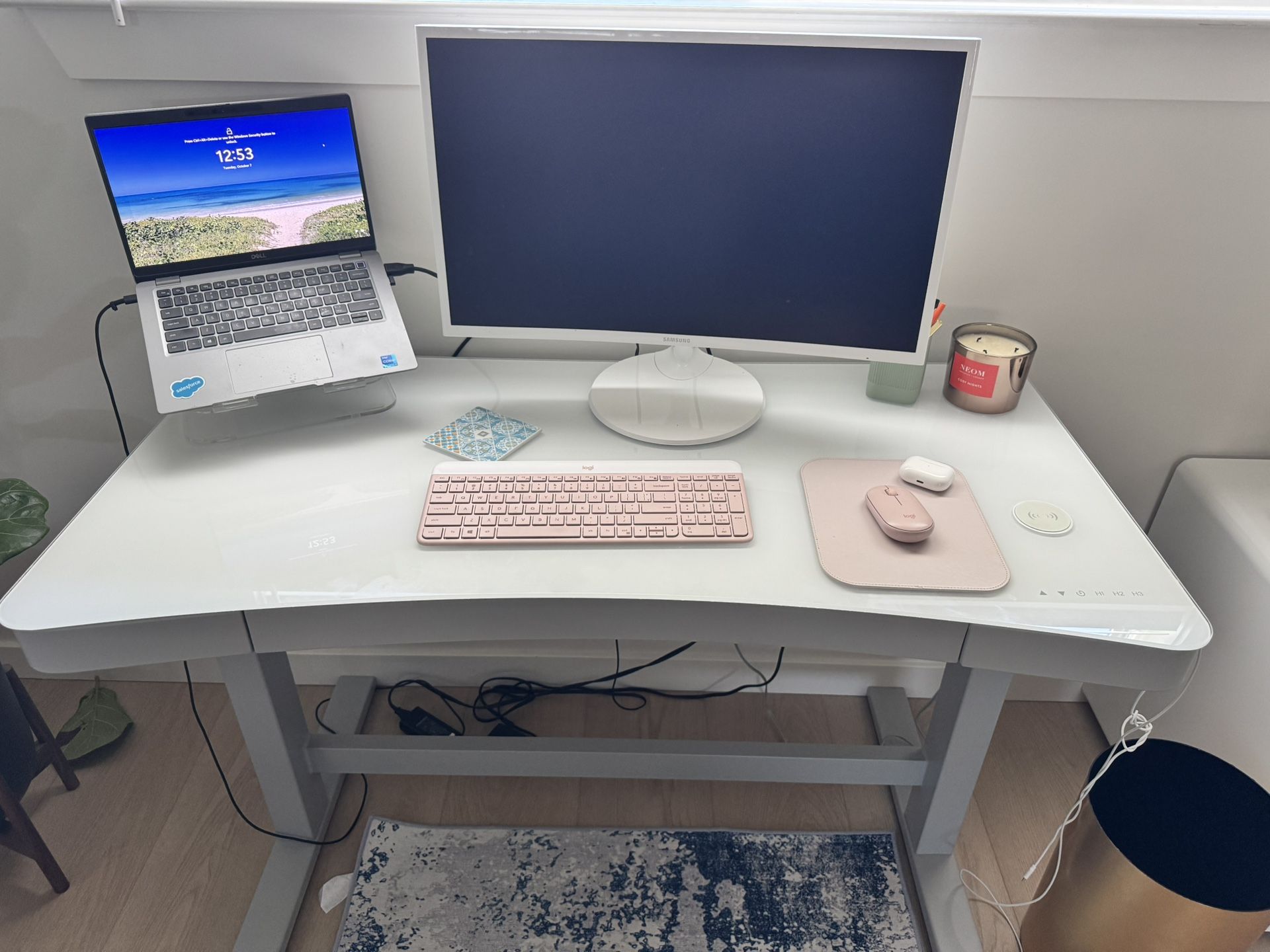 Standing Glass Top Desk