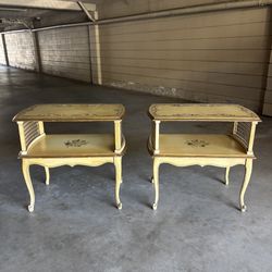 One Set of 2 Vintage Nightstands Side Tables
