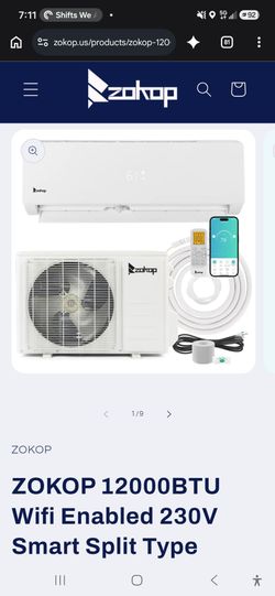 New 1-ton mini split 12,000 BTU -R32 has heat, wi-fi, remote