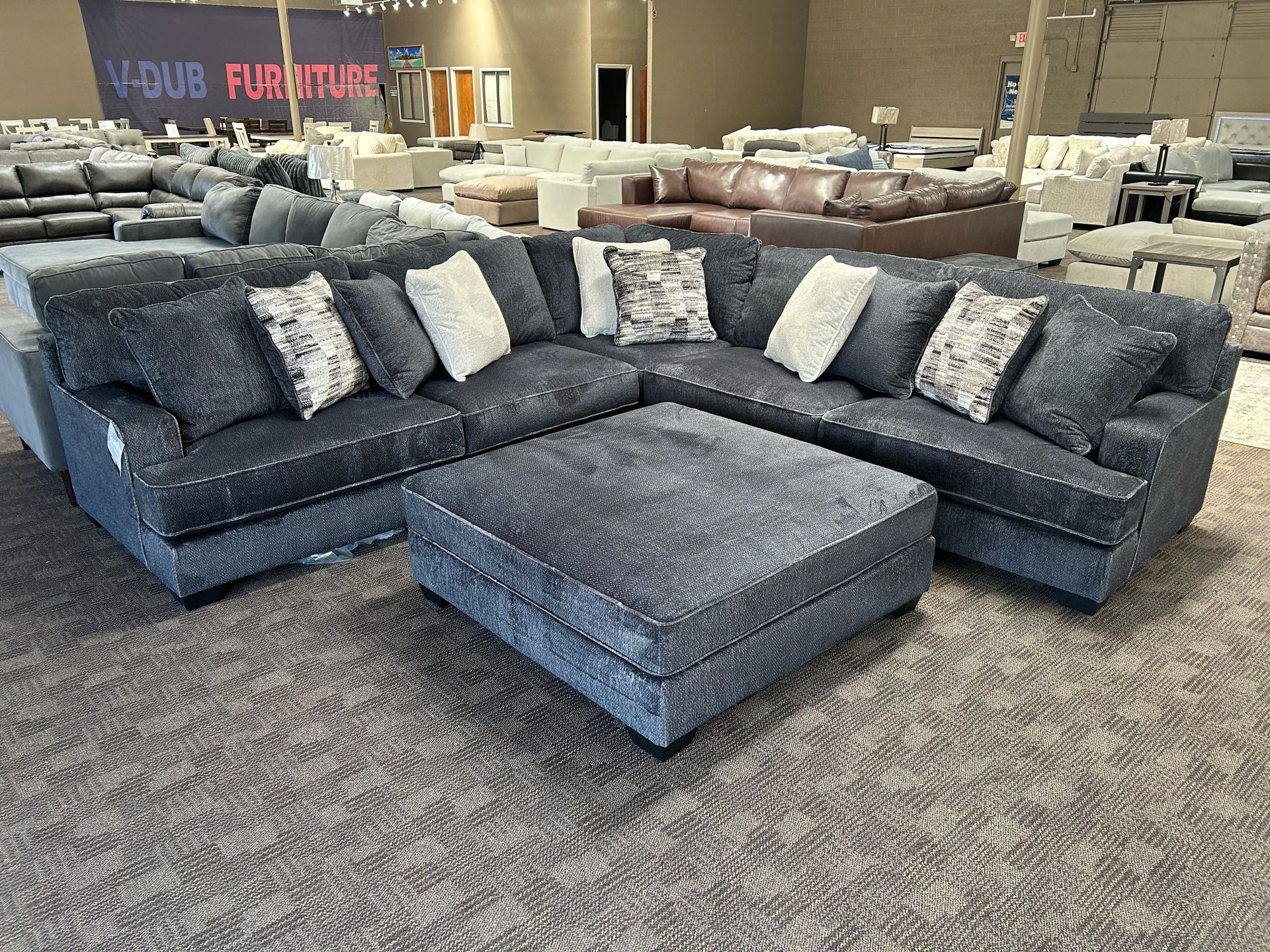 Large charcoal Black comfy sectional