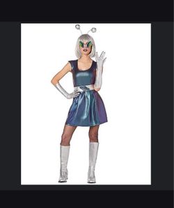 Adult Galactic Girl Alien Dress Costume