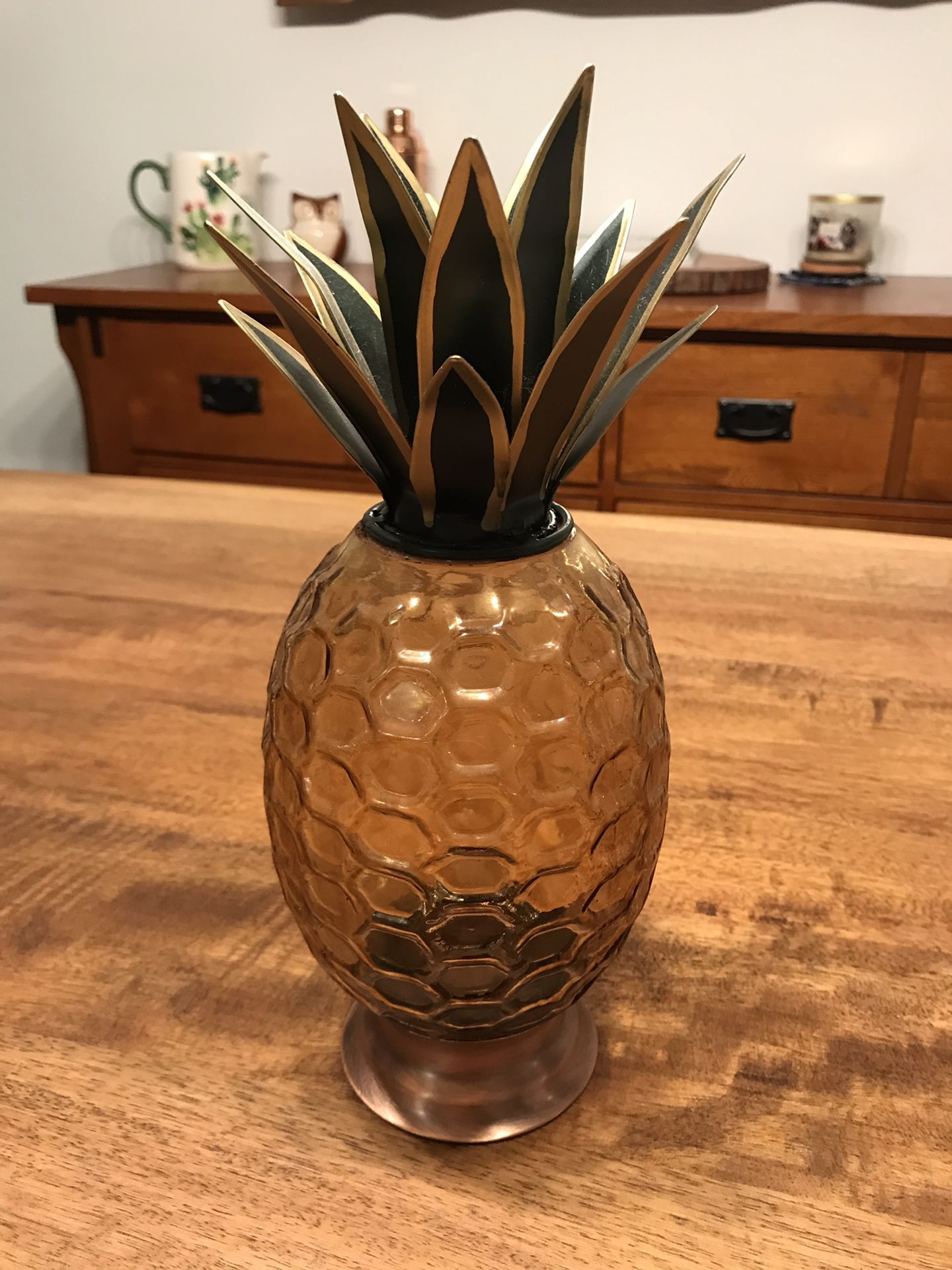 Glass Pineapple Candleholder