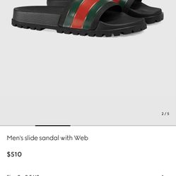 Gucci Rubber Web Criss Cross Slide Sandals