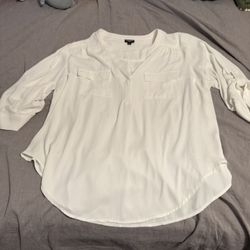 Torrid White Dress Blouse