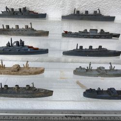 vintage Tootsie Toys Metal Battleships