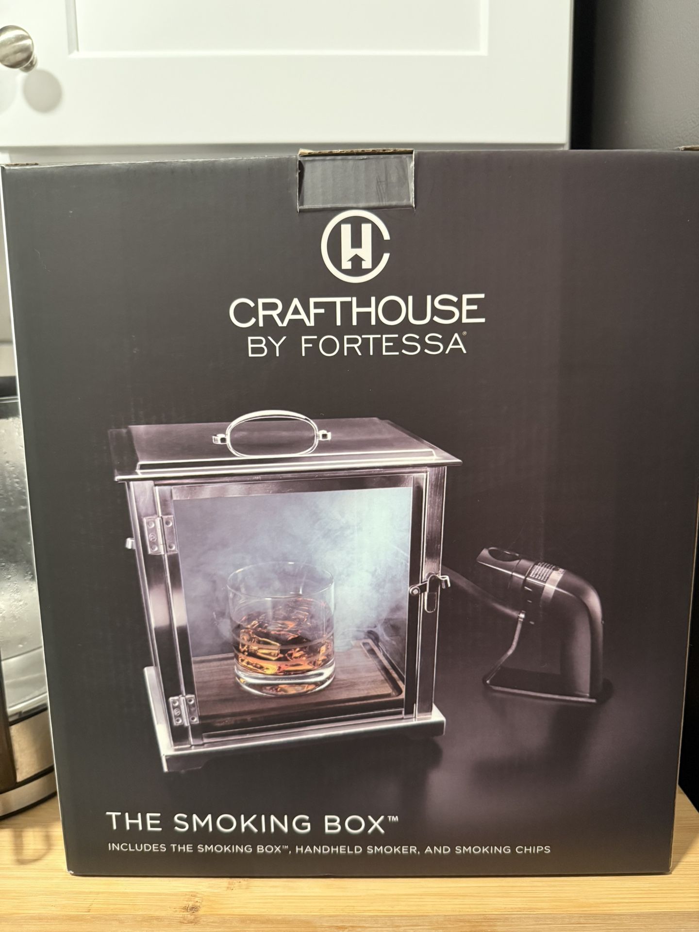 Cocktail Smoking Box W/handled Smoker
