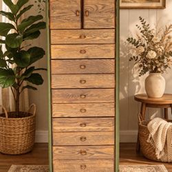 Refinished Lingerie Tower Dresser With Spinning Mirror  