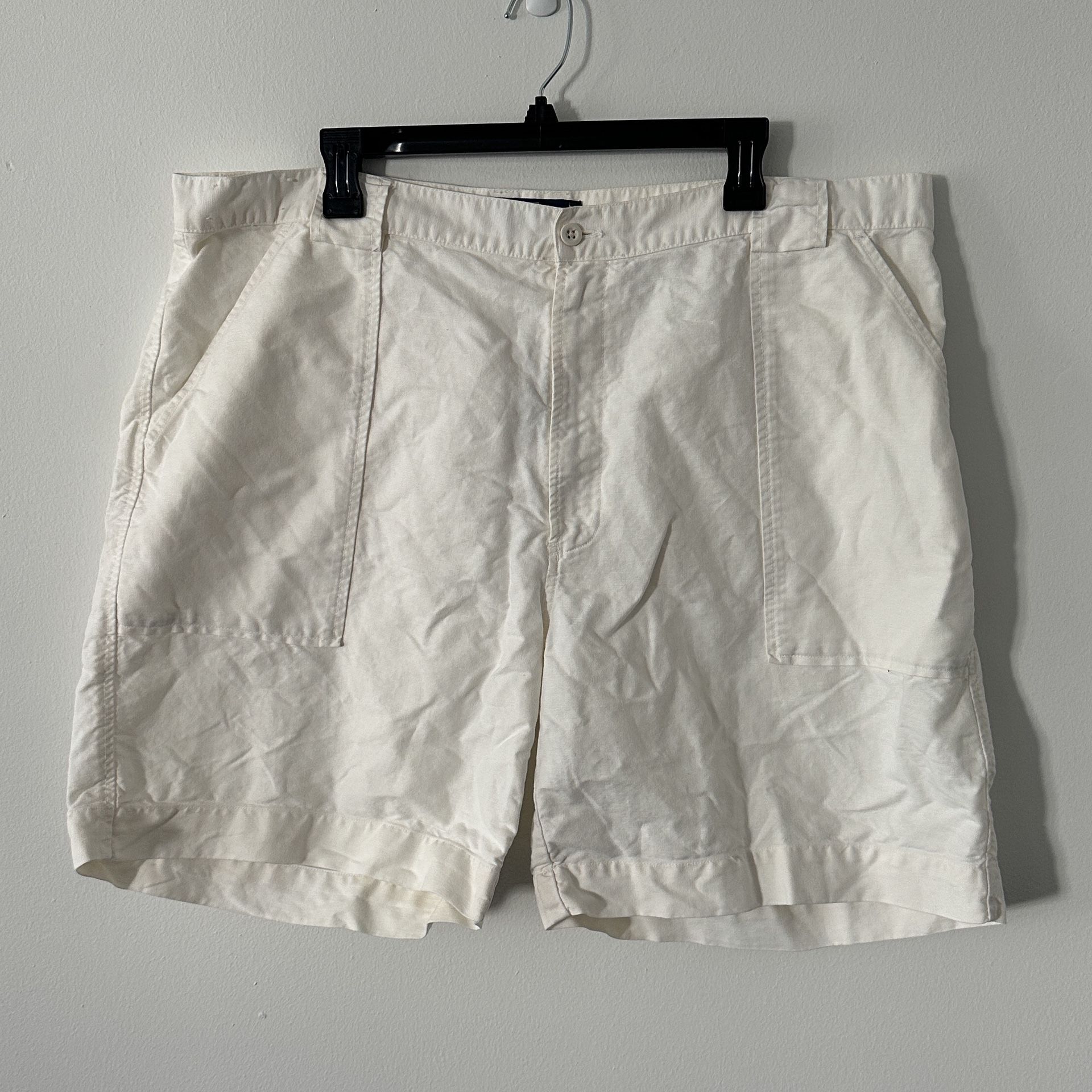 Polo Ralph Lauren White Linen Blend Shorts Size 42