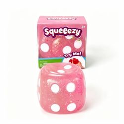 Squeezy dice pink glitter