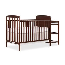 22-23/24 Dream On Me Anna 3-in-1 Full-Size Crib and Changing Table Combo in Espresso, Greenguard Gold Certified, Non-Toxic Finishes, Includes 1" Chang