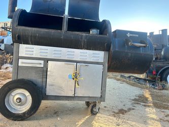 Large Offset BBQ Smoker on Wheels