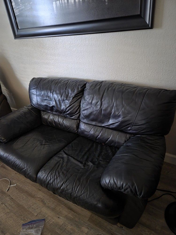 Black Leather Sofa