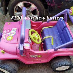 Barbie Jeep With New Battery