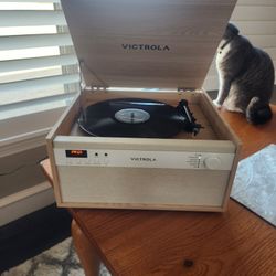 Victrola Century 6-in-1 Vinyl Record Player & Music Center – 3-Speed Turntable, CD & Cassette Player, VINYLSTREAM, Bluetooth & 3.5mm Aux, Record Playe