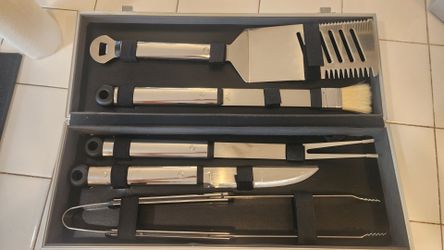 Stainless Steel BBQ Tool Set with Carrying Case