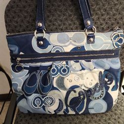 Coach Poppy C Glam Purse Blue