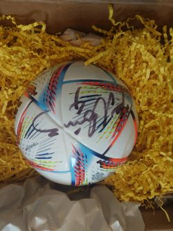 Signed Qatar world cup mini soccer ball. Rafa Marquez