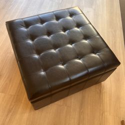 Bonded Leather Storage Ottoman